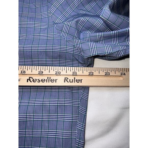 Charles Tyrwhitt Shirt Men Size 16/35 Blue Plaid Jermyn Street Slim Fit Non-Iron - Picture 9 of 15